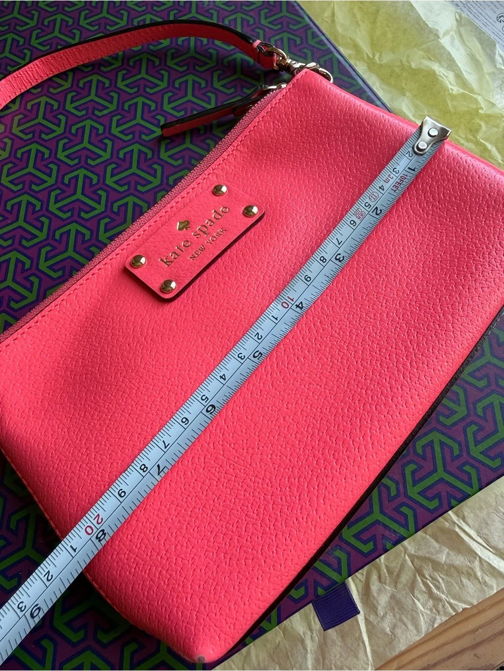 kate spade flamingo Pink Mini Wristlet  Bag
